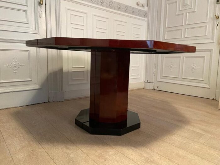 red lacquered dining table with gold dust details 1970s 6556