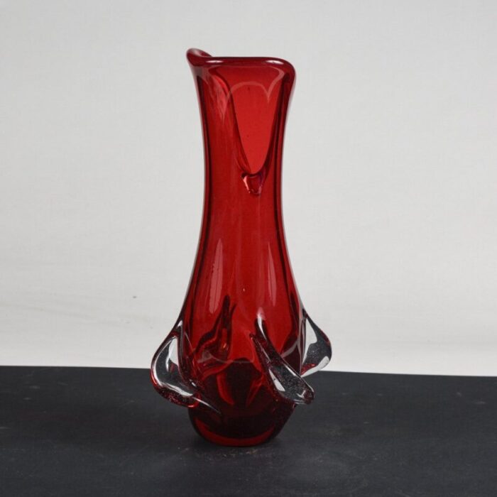 red murano glass vase italy 1960s 4