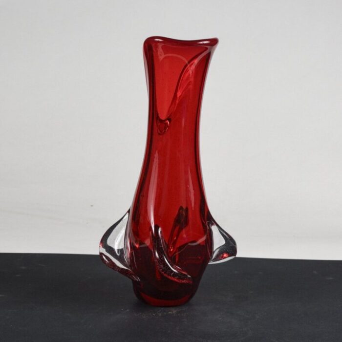 red murano glass vase italy 1960s 5