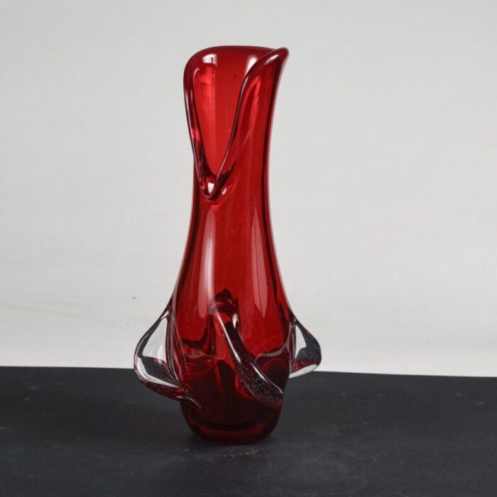 red murano glass vase italy 1960s 6