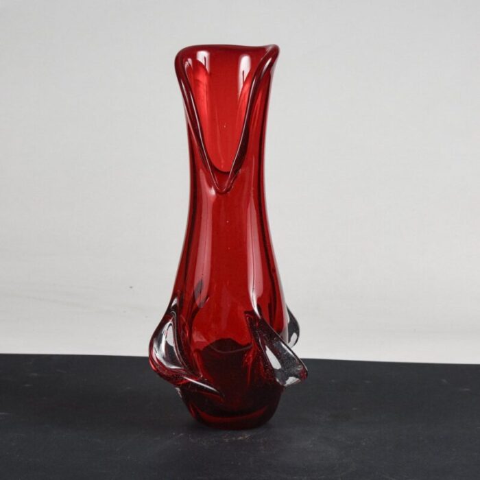 red murano glass vase italy 1960s 7