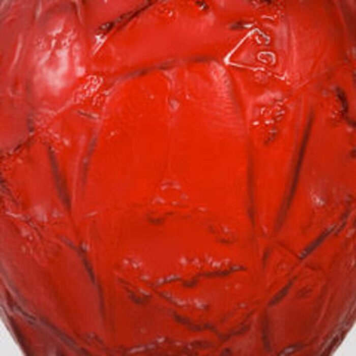 red tinted parakeet vase by rene lalique 1919 3213