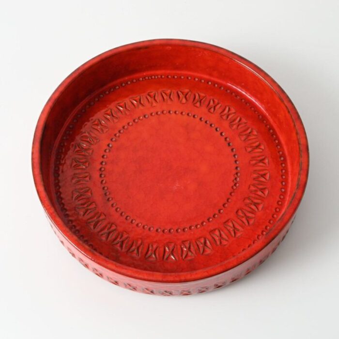 rimini red bowl by aldo londi for bitossi 1960s 1