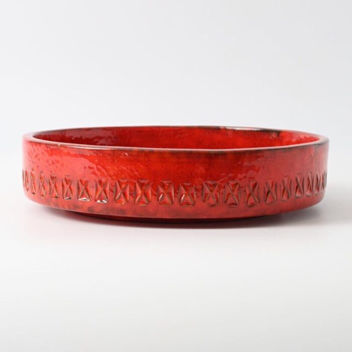 rimini red bowl by aldo londi for bitossi 1960s 11