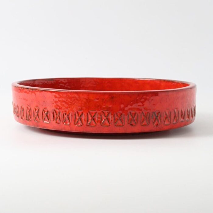 rimini red bowl by aldo londi for bitossi 1960s 12