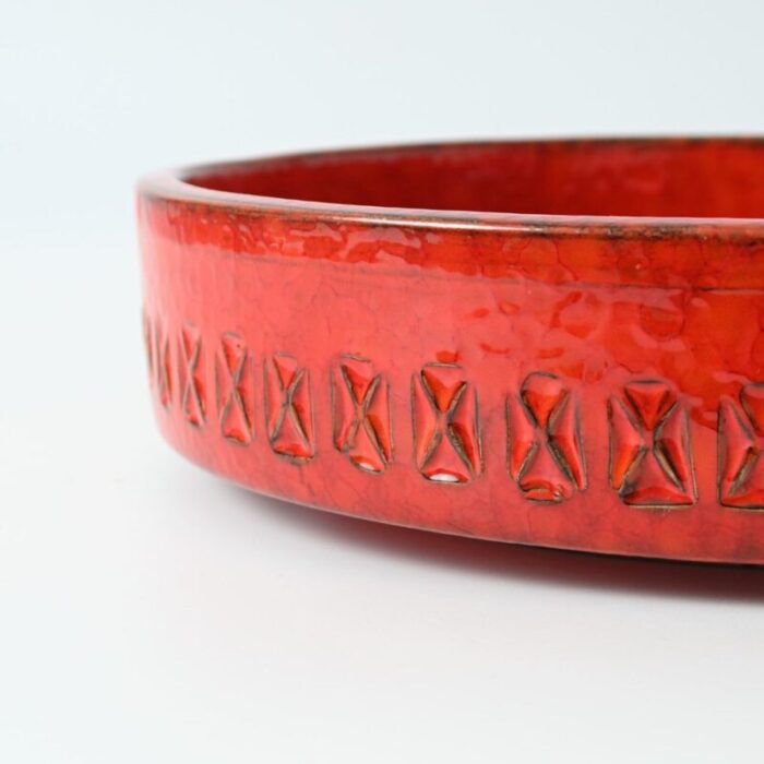 rimini red bowl by aldo londi for bitossi 1960s 13