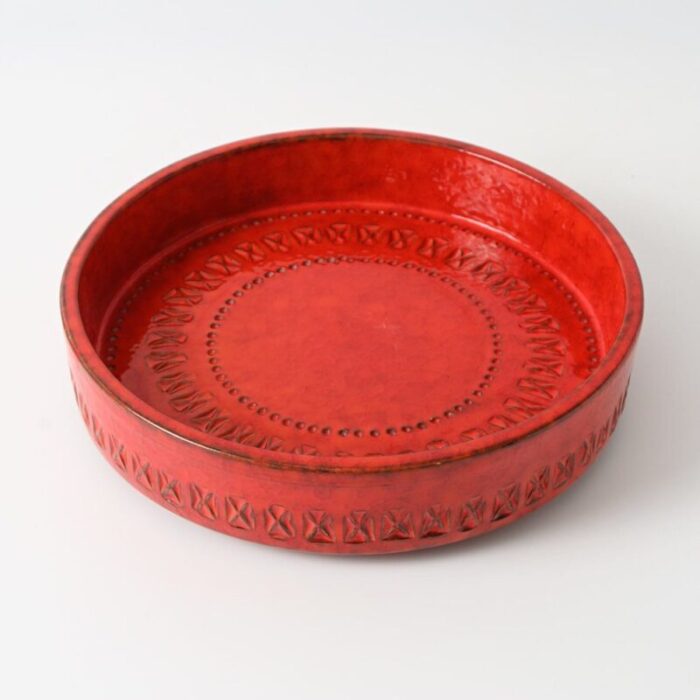 rimini red bowl by aldo londi for bitossi 1960s 3