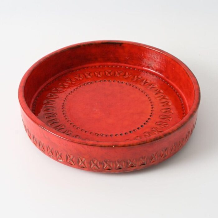 rimini red bowl by aldo londi for bitossi 1960s 4