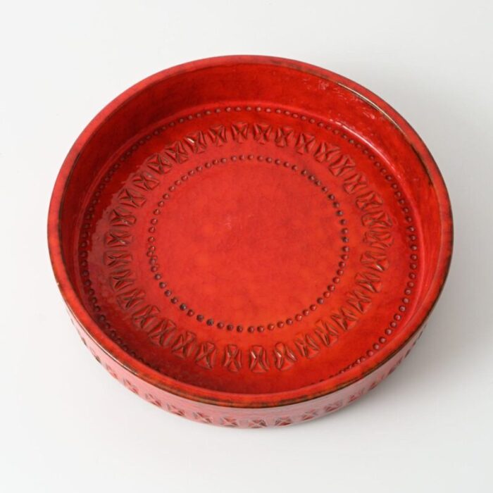 rimini red bowl by aldo londi for bitossi 1960s 5