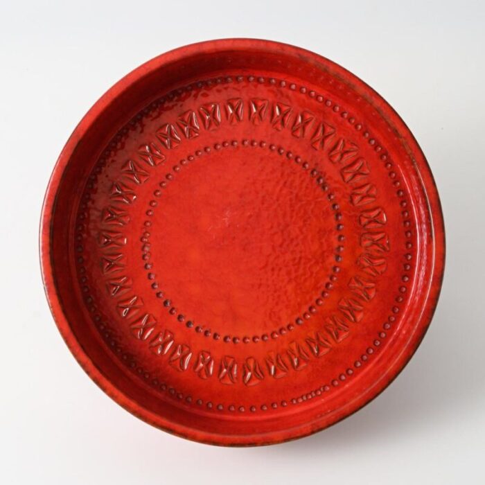 rimini red bowl by aldo londi for bitossi 1960s 6