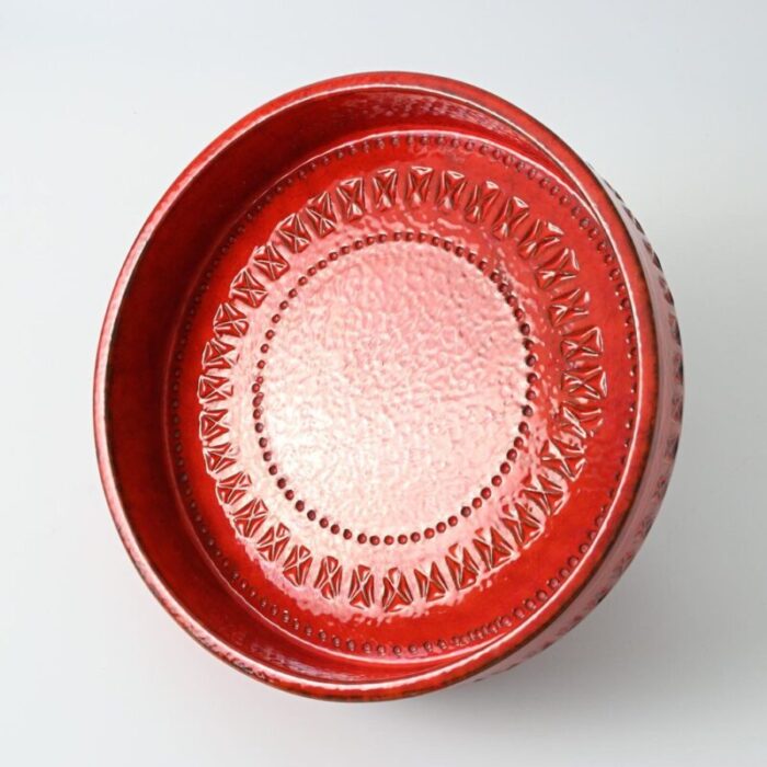 rimini red bowl by aldo londi for bitossi 1960s 7