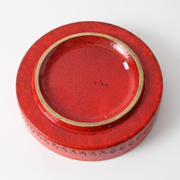 rimini red bowl by aldo londi for bitossi 1960s 8