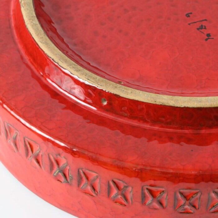 rimini red bowl by aldo londi for bitossi 1960s 9