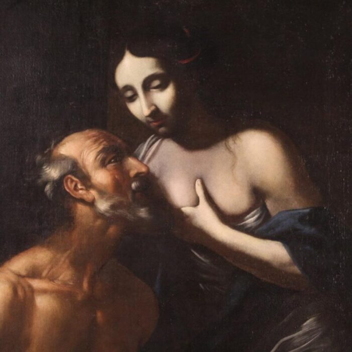 roman charity 1670 oil on canvas framed 7225