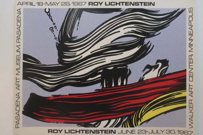 roy lichtenstein brushstrokes at pasadena art museum poster 1967 lithograph 1