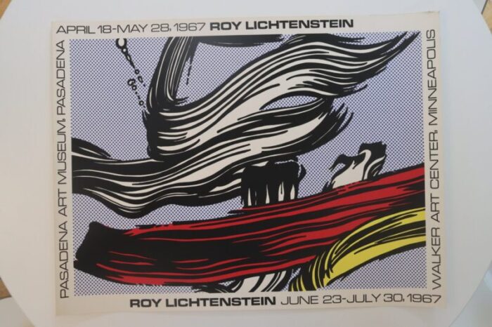 roy lichtenstein brushstrokes at pasadena art museum poster 1967 lithograph 2