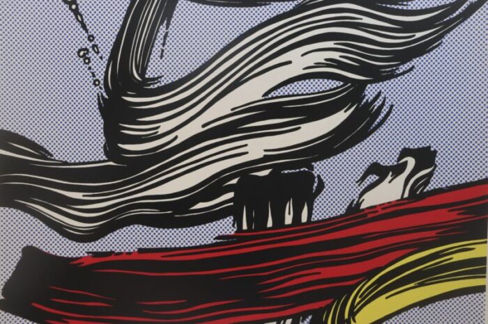 roy lichtenstein brushstrokes at pasadena art museum poster 1967 lithograph 3