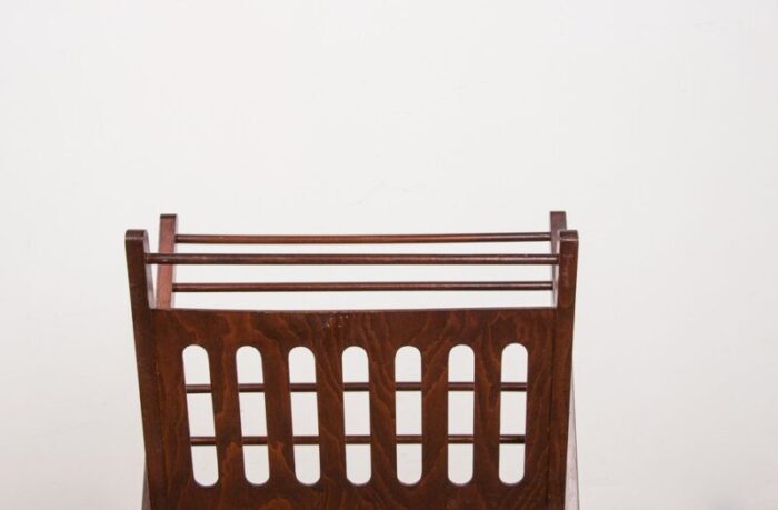 scandinavian foldable magazine rack in stained beech and brass by cees braakman for pastoe 1960s 8