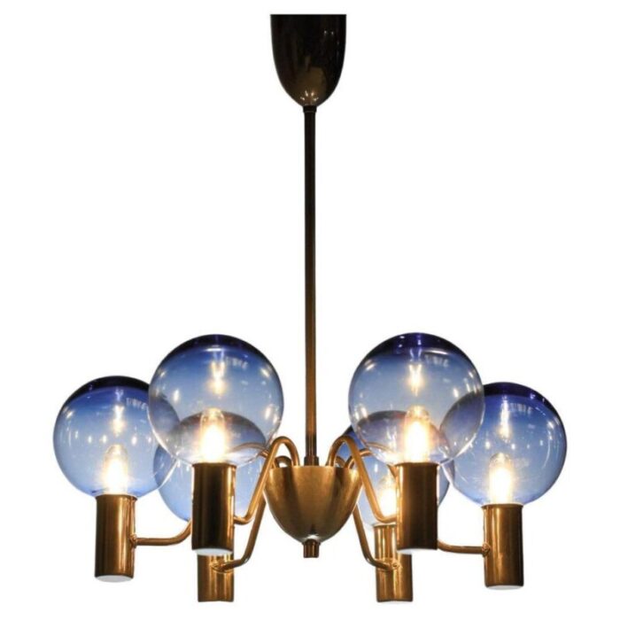 scandinavian swedish blue chrome patricia chandelier attributed to hans agne jakobsson 1960s 3290