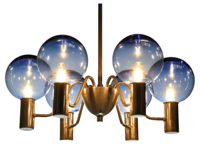 scandinavian swedish blue chrome patricia chandelier attributed to hans agne jakobsson 1960s 6507