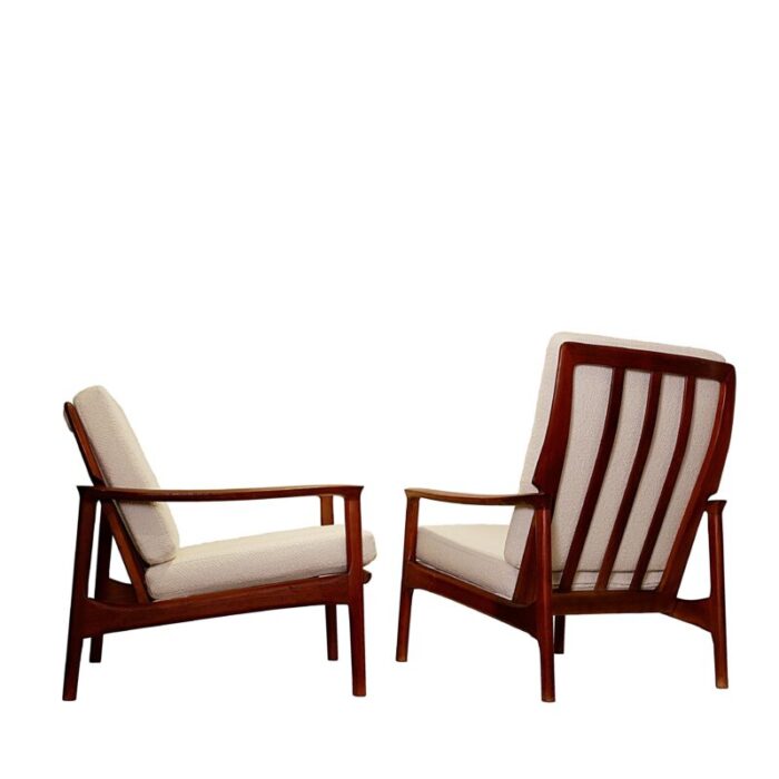 scandinavian wooden armchairs 1960s set of 2 3520