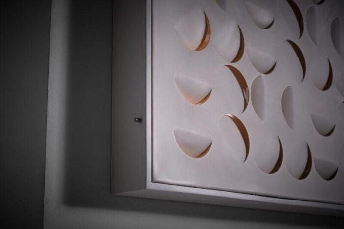 sculptural light panel by giacomo benevelli arabesco italy 1967 4