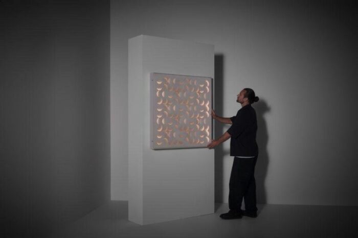 sculptural light panel by giacomo benevelli arabesco italy 1967 7