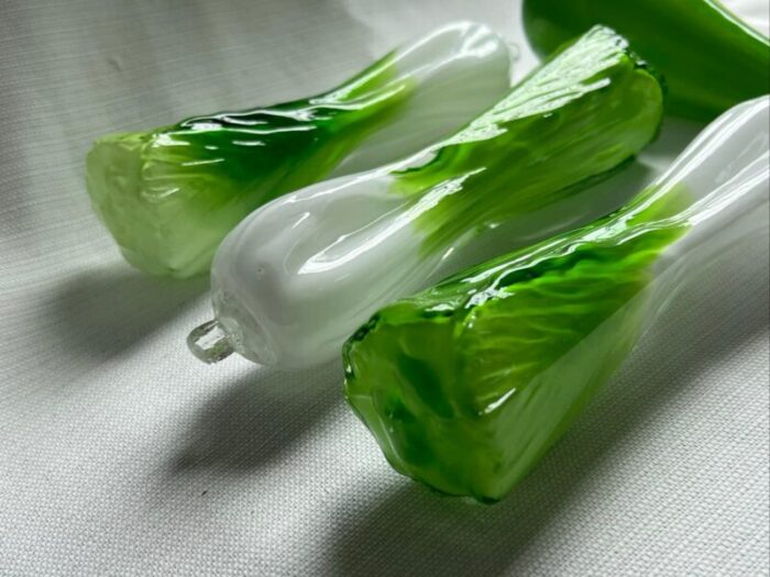 set of 4 vintage art glass chinese vegetables 8366