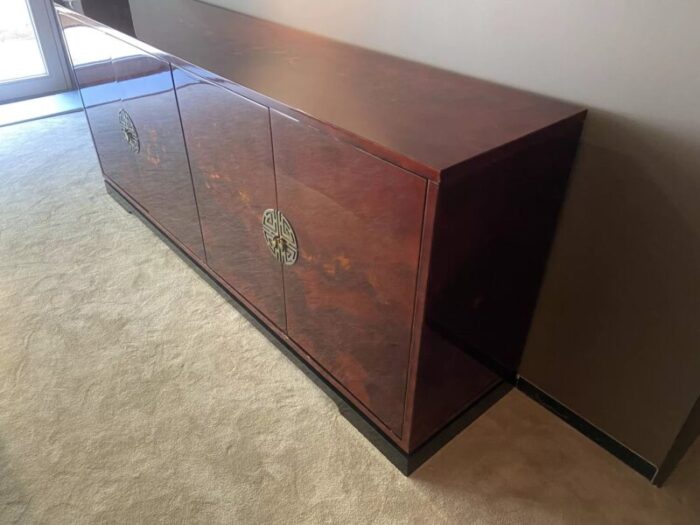 sideboard in red lacquered wood 1970s 4027