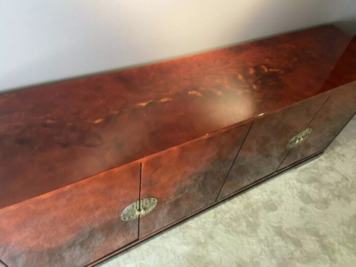 sideboard in red lacquered wood 1970s 8695