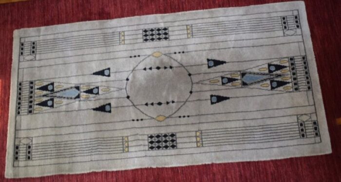 small antique rug by otto prutscher for backhausen 1960s 2