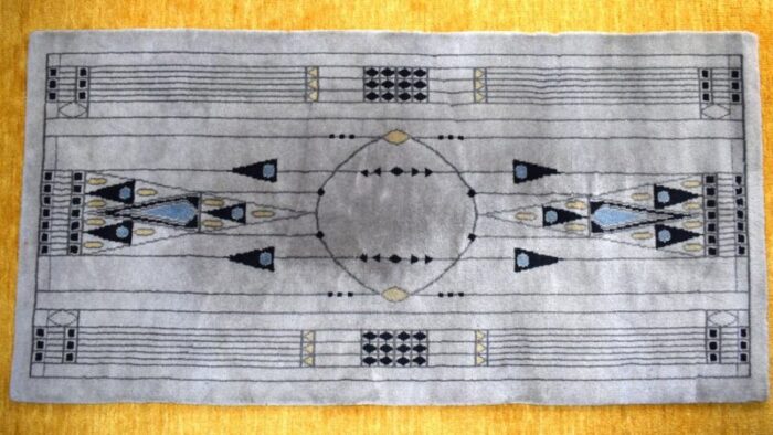 small antique rug by otto prutscher for backhausen 1960s 4