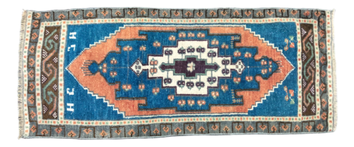 small handmade wool rug 1960s 2384