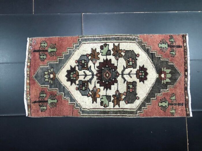 small handmade wool rug 1960s 4645