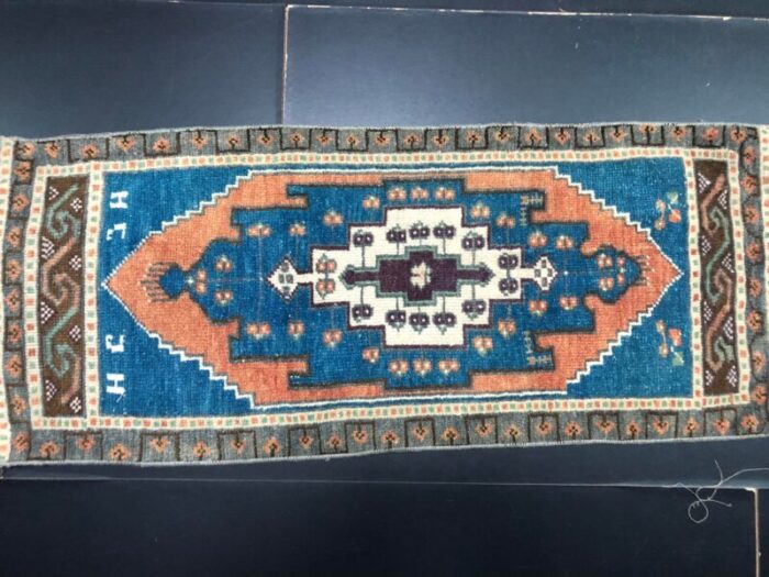 small handmade wool rug 1960s 6234