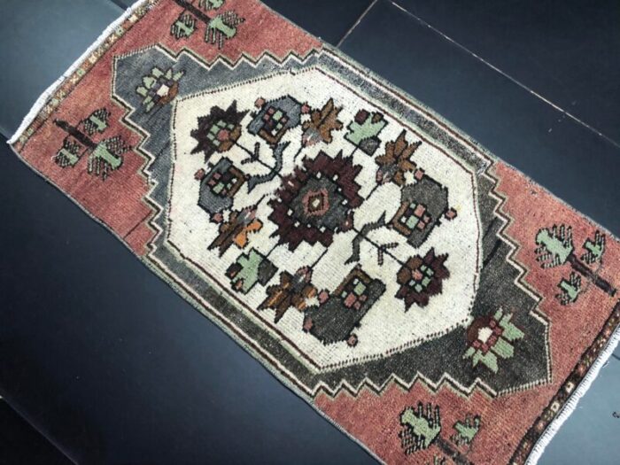 small handmade wool rug 1960s 8214