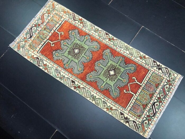 small handmade wool rug 1960s 8932