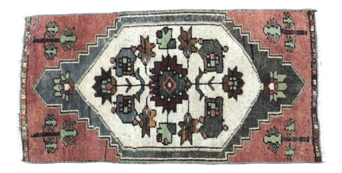 small handmade wool rug 1960s 9650