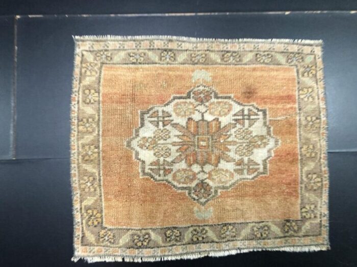 small vintage handmade wool rug 1960s 3580