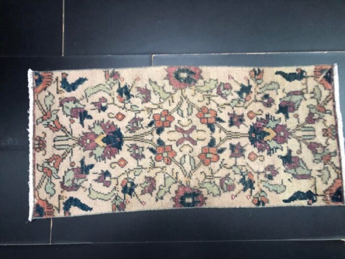 small vintage turkish handmade wool rug 1960s 1746