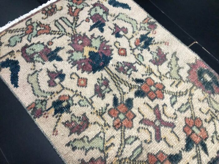 small vintage turkish handmade wool rug 1960s 1814