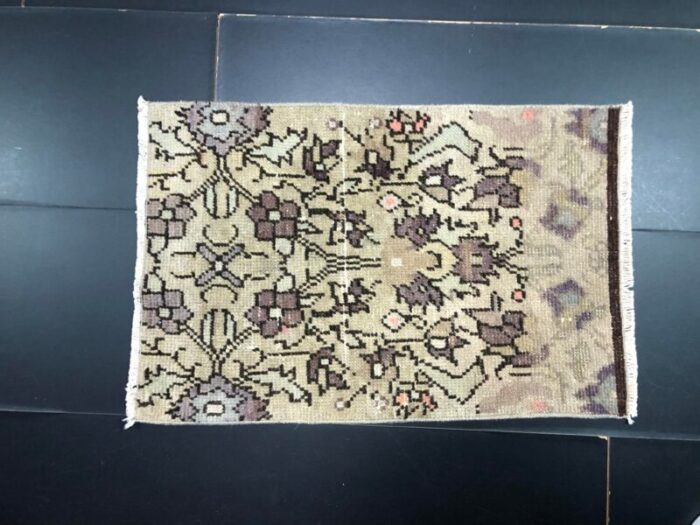 small vintage turkish handmade wool rug 1960s 1898