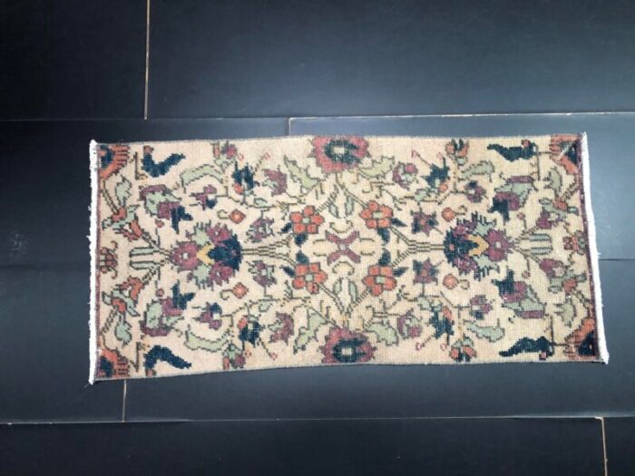 small vintage turkish handmade wool rug 1960s 4570