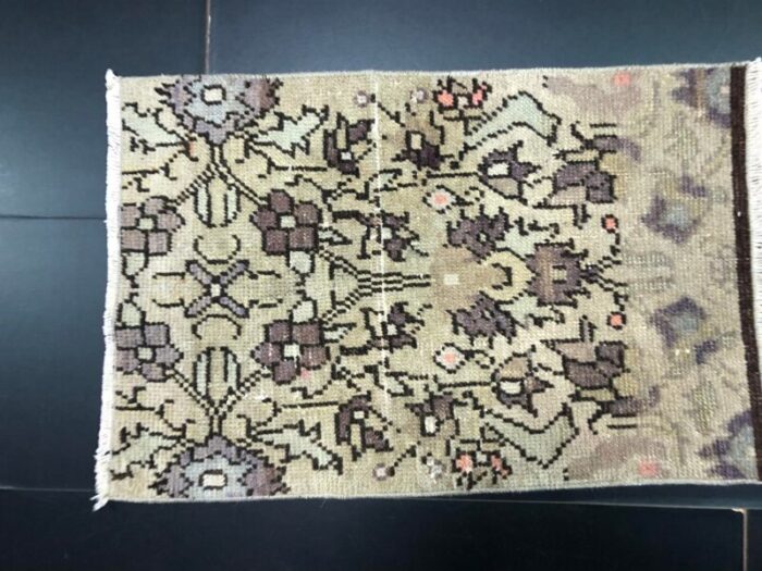 small vintage turkish handmade wool rug 1960s 5550