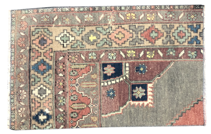 small vintage turkish wool rug 1960s 2948