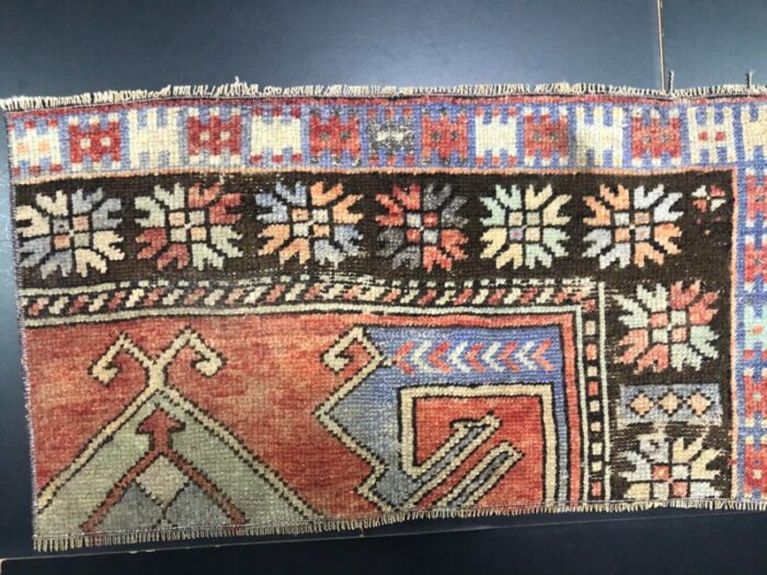 small vintage turkish wool rug 1960s 7175