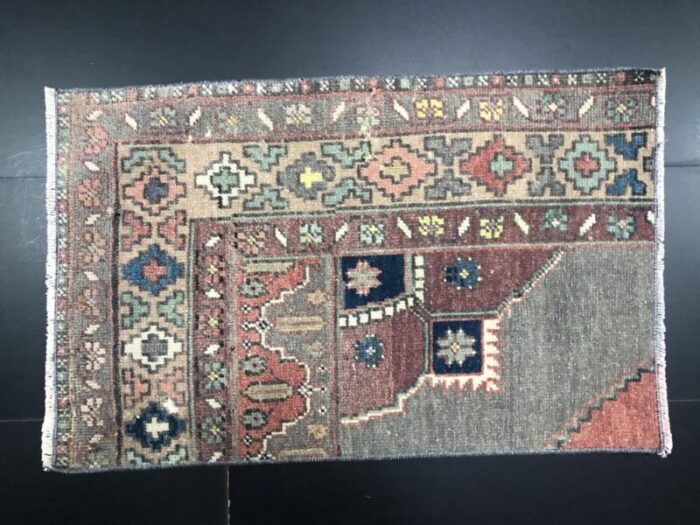 small vintage turkish wool rug 1960s 7714