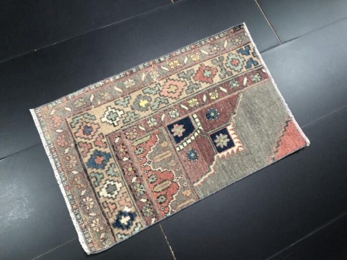 small vintage turkish wool rug 1960s 8584