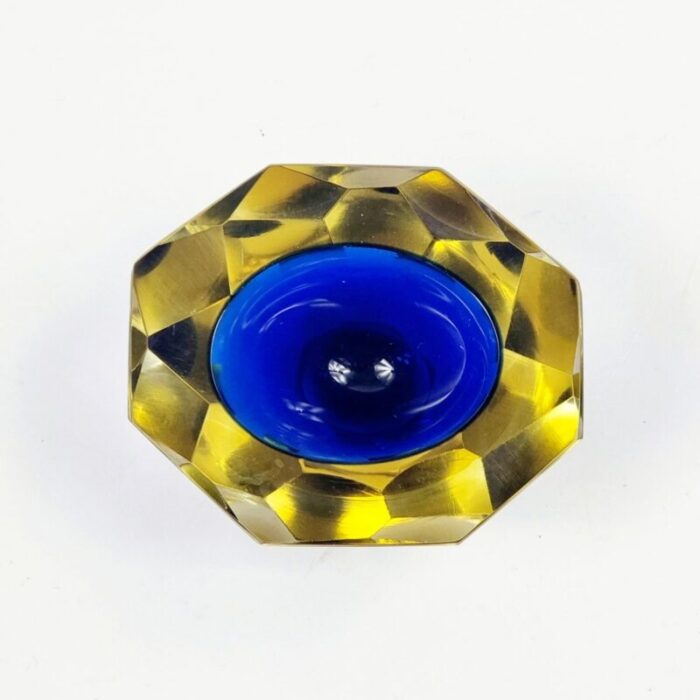 sommerso murano glass diamond faceted catch all bowl attributed to alessandro mandruzzato italy 1970s 7