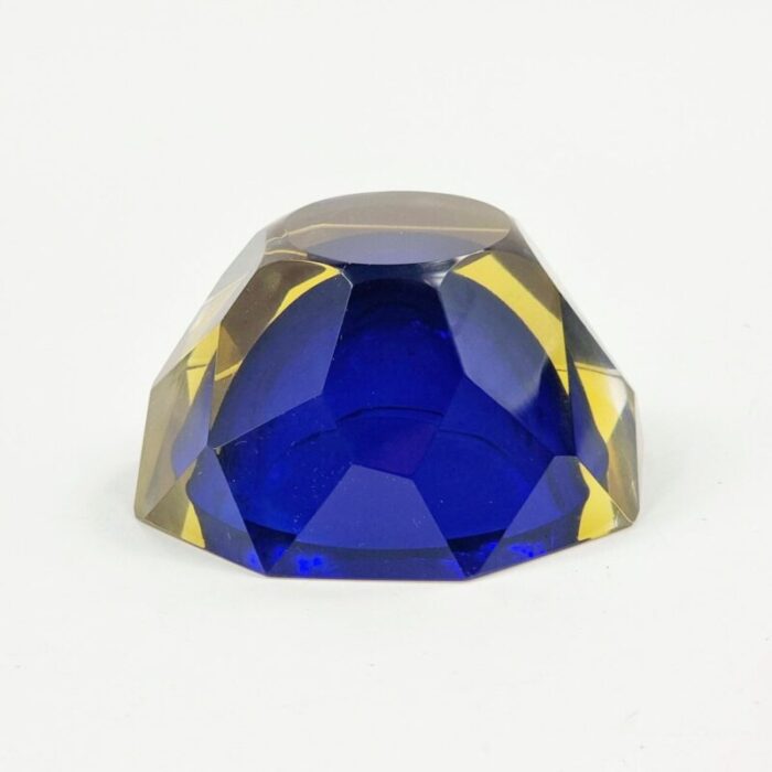 sommerso murano glass diamond faceted catch all bowl attributed to alessandro mandruzzato italy 1970s 8